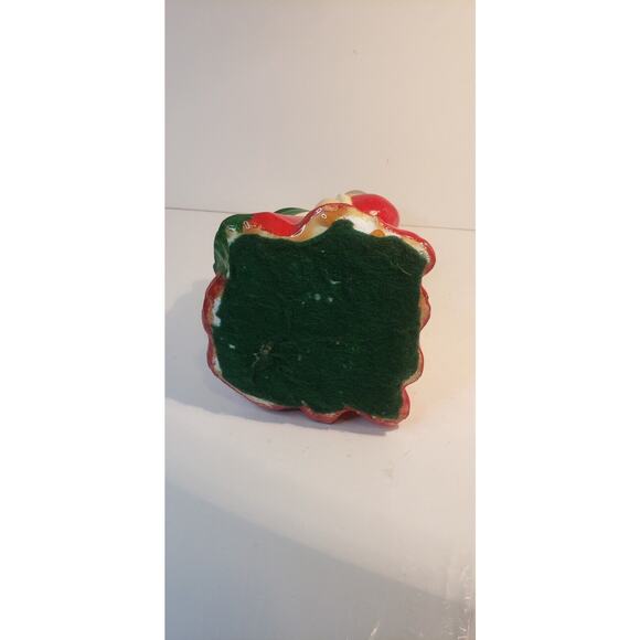 Vintage Ceramic Mrs. Claus Figurine Hand Painted Holding Stocking 10" Holiday - Picture 15 of 16